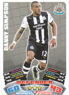 Danny Simpson Newcastle United 2011/12 Topps Match Attax #187
